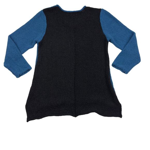 Habitat Cotton Blend Colorblock Artsy Art to Wear V-Neck Sweater Women's Size XL - Picture 3 of 6